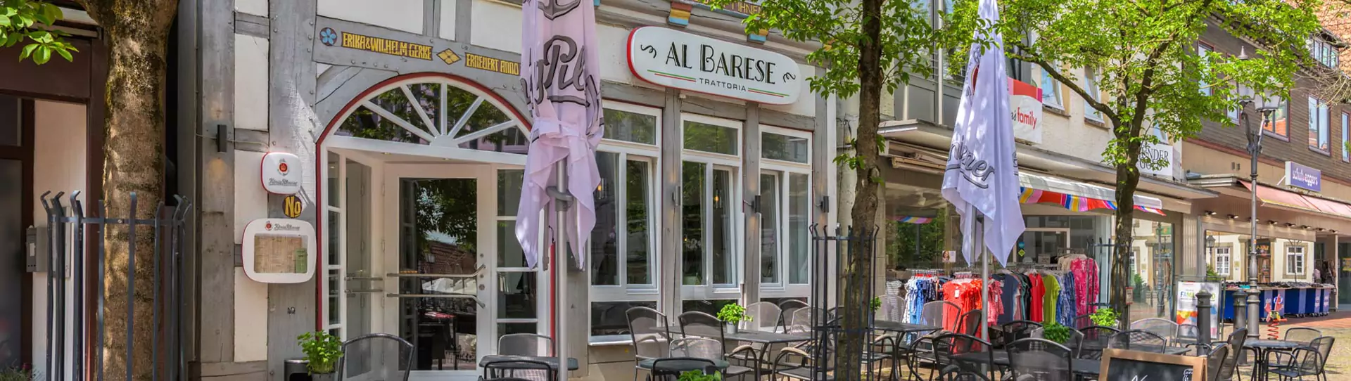Restaurant Außenbereich Blick auf den Eingangsbereich eines italienischen Restaurants